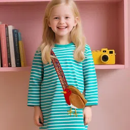 INCLUD Girls Striped Round Neck T-shirt Dress-picture-46