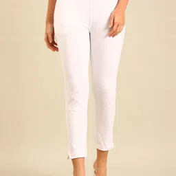 De Moza Women Relaxed Fit Mid-Rise Cotton Trousers-picture-36