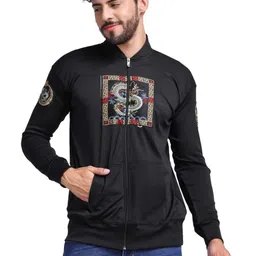 YELLOW TREE Men Bomber with Embroidered Jacket image 5