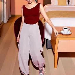 BAESD Cowl Neck Fitted Crop Top image 4