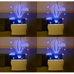 1ST TIME White & Transparent 4-Pcs 3D Illusion LED Plug Night Lamps-picture-16