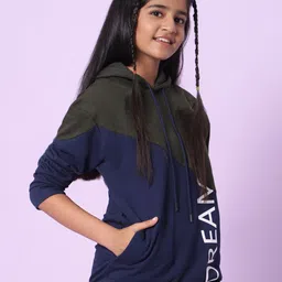 TeenTrums Girls Colourblocked Hooded Pullover Sweatshirt image 5