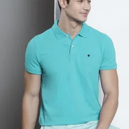 MERRIMENT Men Solid Polo Collar Cotton T-shirt-image-33