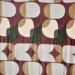 RRC Maroon Geometric Printed AC Room 300 GSM Double Bed Dohar With 2 Pillow Covers image 3