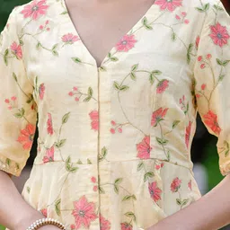 KASYA Floral Printed V-Neck Tunic With Palazzos Co-Ords image 3