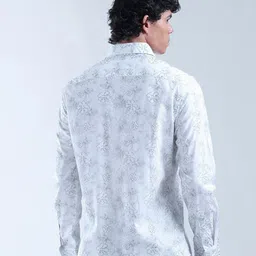 Flying Machine Floral Printed Spread Collar Twill Slim Fit Shirt image 3