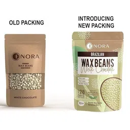 ENORA White Chocolate Stripless Wax Beans- 100 g With Spatula image 3