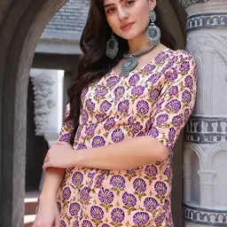 SZN Women Ethnic Motifs Printed Crepe Kurta-picture-12