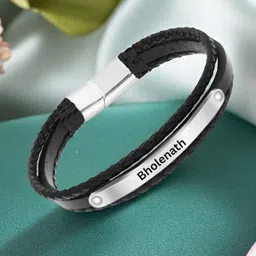 M Men Style Silver-Plated Stainless Steel Wraparound Bracelet-picture-16