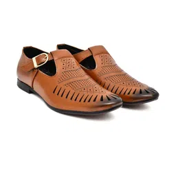 G L Trend Tan Synthetic Leather Sandals-image-95