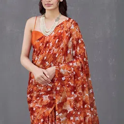 Garden Vareli Floral Pure Chiffon Saree image 2