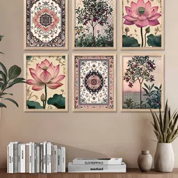 Kotart Brown & Green 6 and more Piece Wood Floral and Botanical Wall Paintings image 2