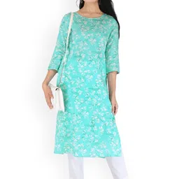 Neelokurti Women Abstract Printed Round Neck Kurta-picture-17