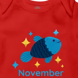 THE PRINT PLATTER Infants November Printed Bio Wash Envelope Neck Cotton Bodysuit image 2