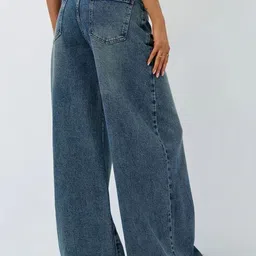 R.Code by The Roadster Life Co. Women Jean Wide Leg High-Rise Light Fade Stretchable Jeans image 4