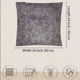 Tesmare Grey Set of 2 Abstract Velvet Square Cushion Covers image 5