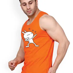 SLOWLORIS Men Pack of 2 Printed Bio-Wash Combed Cotton Gym Vests image 2