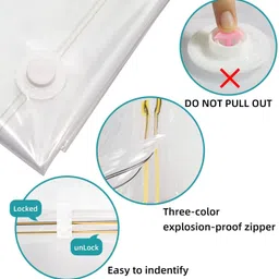 harvic Space Saver Clothes Storage Reusable Compression Bag 3M(60x80CM),3L(70x100CM) Travel Storage Vacuum Bags image 4