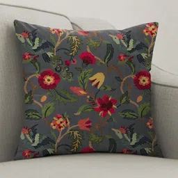 CASABLEU Grey & Red 2 Pieces Ethnic Motifs Square Cushion Covers-picture-37