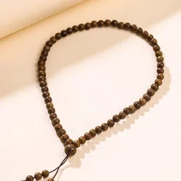 Yellow Chimes Men Wooden Beaded Mala Necklace-picture-28