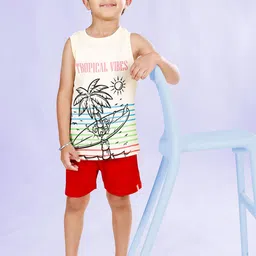 KiddoPanti Boys Printed T-shirt with Shorts image 4