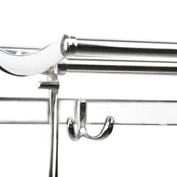 garbnoire Stainless Steel Folding Towel Rack/ Towel Stand / Towel Hanger (18 inch) with Bathroom Accessories Set Combo Silver Towel Holder image 4