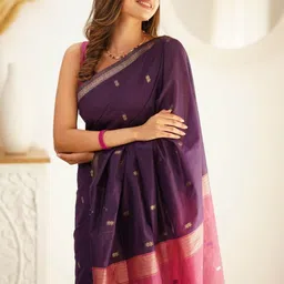 ZIKARAA Embellished Zari Silk Cotton Handloom Saree image 4