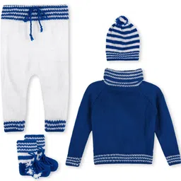 MANJURALA Kids-Unisex Blue Pure Wool Clothing Set-picture-15