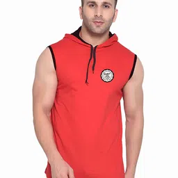 Blisstone Men Solid Hooded Slim Fit T-shirt-image-72