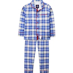 Cherry Crumble Kids Checked Cotton Night suit-image-25