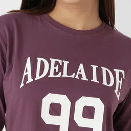 Kraus Jeans Women Typography Printed Round Neck Boxy T-shirt image 2