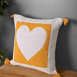 SANSKRUTIHOMES White & Yellow Embroidered Square Cushion Covers image 5