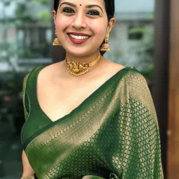 YAMUNE Woven Design Zari Pure Silk Handloom Banarasi Saree image 4