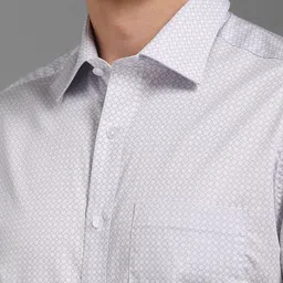 Louis Philippe Men Spread Collar Geometric Printed Cotton Formal Shirt image 3