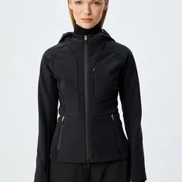 Koton Women Hooded Self Design Casual Tailored Jacket-image-31