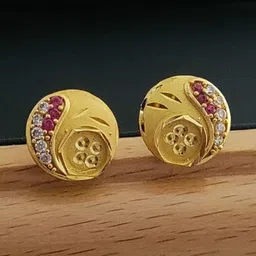 OM KRISHIV COLLECTION Circular Studs Earrings image 1