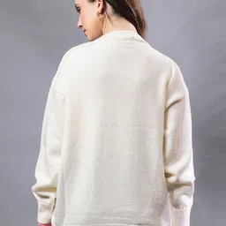 all about you Self Design Round Neck Long Sleeves Woollen Pullover image 3