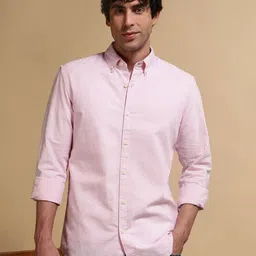 Blu MNKY Classic Slim Fit Micro Checks Checked Button-Down Collar Cotton Casual Shirt-picture-33