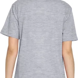 youthpoi Pack of 2 Women Solid Round Neck Pure Cotton Pink, Grey T-Shirt image 2