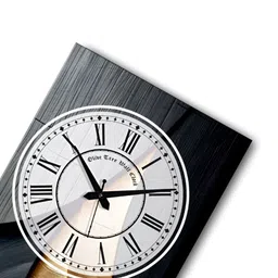 OLIVE TREE Brown & Black Printed Wooden Contemporary Rectangle Shaped Wall Clock image 4