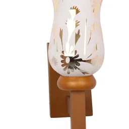 1ST TIME Gold-Toned & White Printed Wood Contemporary Rectangle Shaped Wall Lamp-picture-17