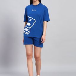 GRIFFEL Printed Oversized-Fit Pure Cotton T-Shirt & Shorts Co-Ord Set-picture-12