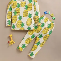 YK Girls Yellow and Green Printed Night suit-picture-54