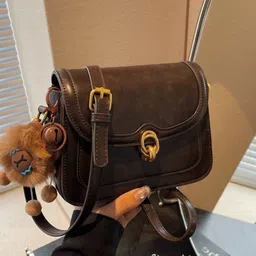 KPOP Women Solid Baguette Casual Sling Bag-image-65