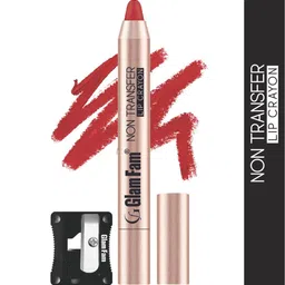 GlamFam Non Transfer & Long Lasting Lip Crayon Lipstick - Rich Red 02 image 3