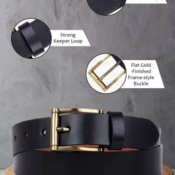 The Roadster Lifestyle Co. Men Leather Textured Belts image 2
