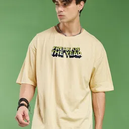 SMARTEES Men Typography Printed Drop-Shoulder Sleeves Oversized Regular Cotton T-shirt-picture-19