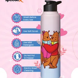 Speedex Pink & Blue Single Stainless Steel Printed Water Bottle image 5