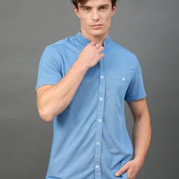 Club York Men Solid Mandarin Collar Casual Shirt-picture-14