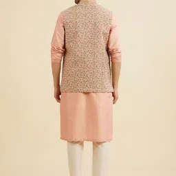Manyavar Embroidered Woven Nehru Jacket image 3